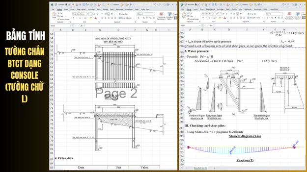 Bảng Tính Tường Chắn BTCT Dạng Console (Tường Chữ L): File Excel ...