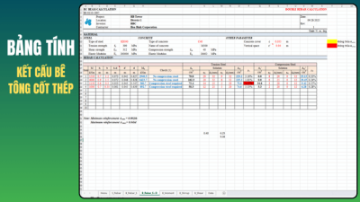 Tải Trọn Bộ File Excel Tính Toán Kết Cấu Bê Tông Cốt Thép (TCVN & BS)