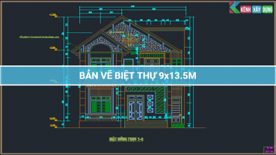 [BVTK] Mẫu nhà thiết kế nhà 2 tầng 9x13.5m